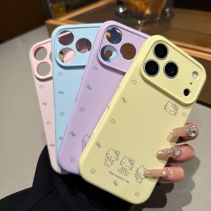 เคสโทรศัพท์มือถือลายการ์ตูนคิตตี้สีพื้นน่ารัก สำหรับ iPhone 17 air 16 15 pro max  วัสดุซิลิโคน พิมพ์ลาย UV  ลายการ์ตูน  ฝาหลัง - Product Image 6