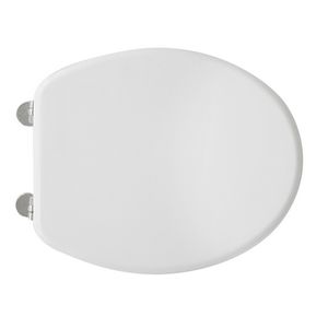 Asiento de Inodoro de Madera Fundida Modelo Alex, Blanco, 37 cm de Largo, 45 cm de Alto - Product Image 1