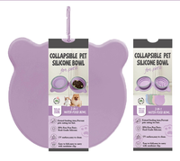 Bols pliants en silicone pliants pour chiens de compagnie pour voyage facile à prendre bol pliable double pour chien