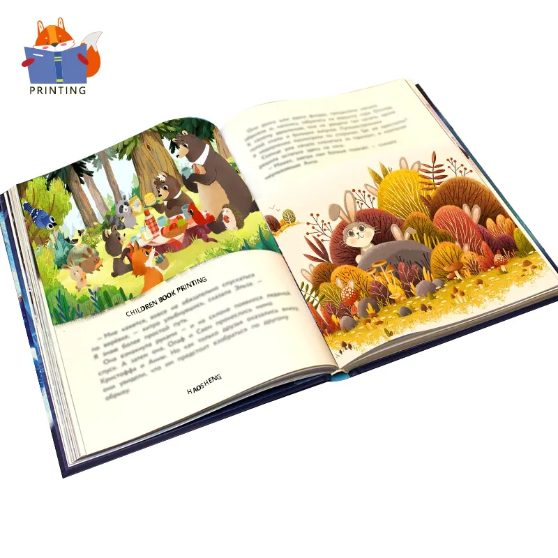 customizable Colorful gift with playing exercise Hard Fairy tale Hardcover Children Book Printing