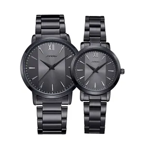 Top Seller 2024 Waterproof Quartz Couple Watches Black Stainless Steel Straps Watch