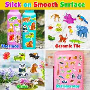 Waterproof Silicone Stickers Cartoon <b>Animal</b> Theme Reusable Jelly Sticker Book Kids Travel Activity Book - Product Image 5