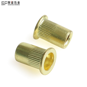 Rivets à sertir personnalisables M3-M12 en acier inoxydable, cuivre et laiton plaqué or, à tête plate moletée, type creux - Product Image 3