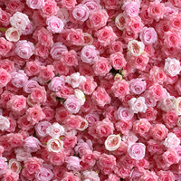 YC Meilleures Ventes Mur de Fleurs Artificielles en Soie Écologique Entièrement Fait Main du Shandong, Pivoine Rose et Hortensia pour Mariage