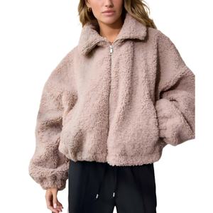 Ventes en gros de sweats à capuche pour femmes en molleton lourd avec fermeture éclair intégrale et poignets élastiques, sweat à capuche d'hiver personnalisé pour femmes avec logo sur le devant - Product Image 1