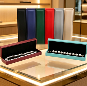 Juego de Joyería de Collar Largo de Cuero PU al por Mayor, Estilo Elegante y Sencillo, con Cajas Personalizadas con Logotipo y Embalaje de Terciopelo - Product Image 6