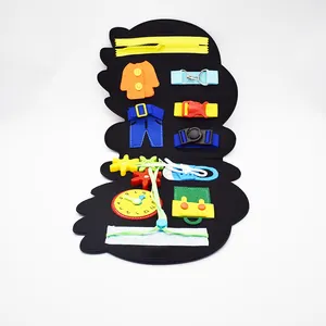 Sensory Kids Activity Board Animal Quiet Book Felt Busy Board Funny Fine Motor Skills Educational Toys Dinosaur Felt Busy Bag