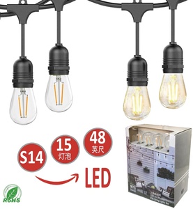 Guirlande lumineuse LED d'extérieur pour Noël E26 / E27 Ampoule à base noire avec fils pour ceinture - Product Image 5