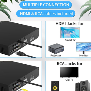 เครื่องเล่นดีวีดี วีซีดี ซีดี ความละเอียดสูง รองรับหลายรูปแบบ พร้อมพอร์ต USB และ AV Output รีโมทคอนโทรล อุปกรณ์ความบันเทิงโฮมเธียเตอร์สำหรับครอบครัว - Product Image 2