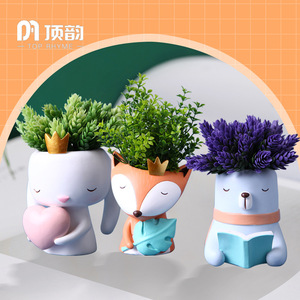 Top Rhyme Animal Resin Flower Pot Desk Decoration For Home Office Living Room Plant Holder Craft Ornament - Product Image 3