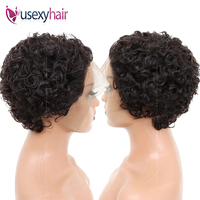 Perruques Courtes Pixie de 10 Pouces en Cheveux Humains, Perruques Afro Bouclées, Perruques Pixie Entièrement en Dentelle, Couleur Naturelle pour Femmes Noires
