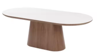 Tables ovales en bois au design moderne, très vendues, table à manger en MDF avec plateau en céramique
