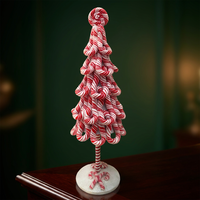 Décoration de Noël en forme de canne à sucre rouge et blanche, mini sucette à la menthe pour la décoration de table de Noël
