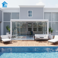 Pergola bioclimatique moderne en aluminium Sweet Home avec toit motorisé rotatif, éclairage LED intégré, gazebo durable pour villa, terrasse, piscine
