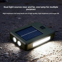 Linterna LED de Emergencia con Manivela y Energía Solar, Clasificación IP20, con Carga Solar y Tipo-C, Portátil