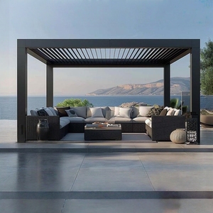 <span class=keywords><strong>Pergola</strong></span> à lames orientables électrique sur mesure avec fonction imperméable et coupe-vent, style luxueux pour patios extérieurs, gazebos et pavillons - Product Image 3