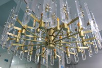 Yihao Cuisine Vintage Or De Luxe K9 Lustre En Cristal Pendentif Lumière Suspendus Led Lampe Lustre pour Salle À Manger
