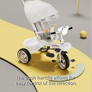 Fabricants Vente en gros Nouveaux tricycles pour enfants Vélos pour enfants Poussettes pour bébés Tricycles pour bébés avec barre de poussée et pare-soleil - Product Image 3