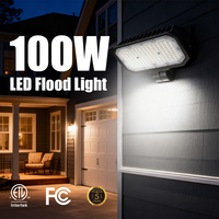 Projecteurs à détecteurs de mouvement ETL, boîtier en aluminium SMD, économie d'énergie, IP65, projecteur LED puissant pour extérieur, 100 W, pour entrepôt