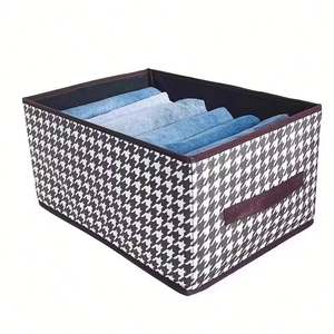 Fabric Storage Boxes Wardrobe Organiser with Handles Decorative Linen Closet Organizer <b>Bins</b> - Product Image 1