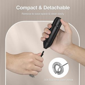 Batidora de Café Recargable por USB, Espumador de Leche Eléctrico, Batidora de Bebidas, Espumador de Café de Acero Inoxidable Portátil para Lattes - Product Image 5