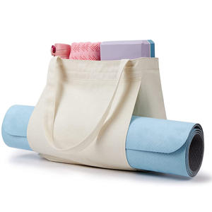 オーガニックヘビーデューティーラージコットンキャンバスコットントート食料品バッグブランクトートヨガジムバッグコットンキャンバスヨガマットバッグ - Product Image 1