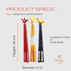 Premium Unscented Taper <b>Candles</b> Pack of 6 <b>Long</b> Burning Decorative Wax <b>Candles</b> for Home Decor Wedding Dining and Events - Product Image 2