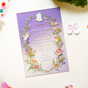 Carte d'invitation de mariage en acrylique de luxe élégante avec impression dégradée rose pour annonce de mariage et événements professionnels - Product Image 5
