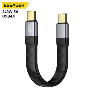 Essager ES-X77 8K 60Hz 40gbps âm thanh video 240W usb4.0 phẳng PD <span class=keywords><strong>USB</strong></span> C để <span class=keywords><strong>USB</strong></span> C nhanh chóng sạc cáp cho máy tính xách tay điện thoại - Product Image 1
