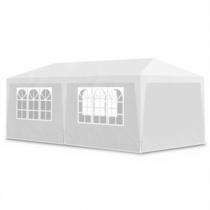 Carpa Blanca para Fiestas de Boda, 10x20 Pies, Estructura de Aluminio, Poliéster, Apertura Rápida, Tipo Extendido, Carpa de Verano - Product Image 1