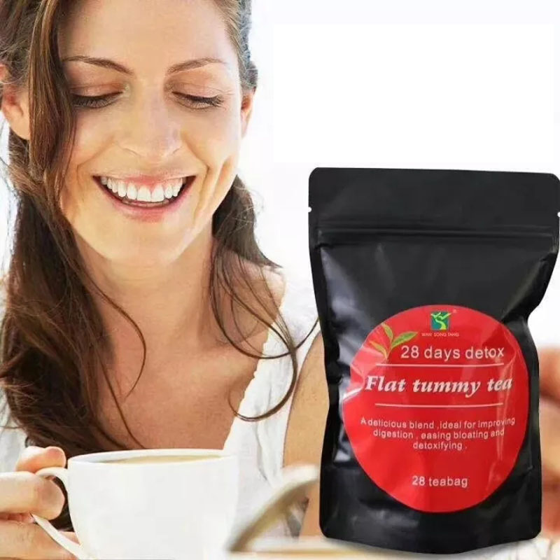 Wholesale best Flat belly tea natural Fast Strong Lose Weight Slimming Flat tummy tea 28 days detox with moringa