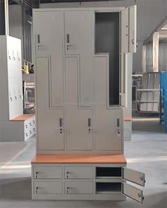 Armoire en métal Luoyang avec porte 6 8 9 et long <span class=keywords><strong>banc</strong></span> et armoire à <span class=keywords><strong>chaussures</strong></span> en acier avec siège - Product Image 5