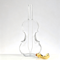 Bouteilles en verre en forme de violon, bouteille à vin en verre transparent, bouteille décorative pour spiritueux, pour la décoration de bar à domicile, collection de cadeaux