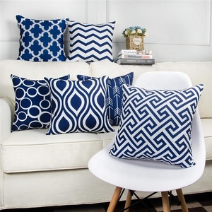 Nordic Simple Style <strong>Blue</strong> Geometric Printed Decorative <strong>Cushion</strong> <strong>Cover</strong> Sofa Throw Pillowcase <strong>Cover</strong> for Home - Product Image 2