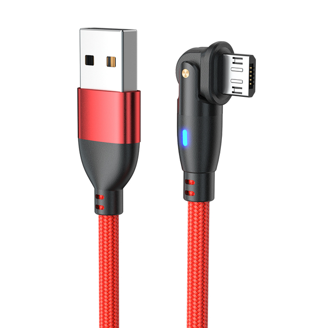 180 Degree L Shape Rotating Charging Cable Fast Charging Rotation Micro Usb c Cable for Promotional Gift