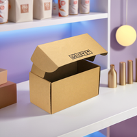 Modèle gratuit, échantillon gratuit, papier kraft noir imprimé de logo personnalisé, boîte postale d'expédition d'emballage de ceinture en carton ondulé écologique