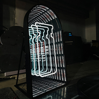 Miroir à effet infini personnalisé avec logo, étanche, LED, cadre en acier inoxydable, décoration murale pour bureau, bar, salon