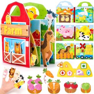 Farm Animals Quiet Busy Book <b>for</b> <b>1</b> <b>Year</b> <b>Old</b> Boy Girl Educational Activity Books Felt Learning Board Airplane <b>Travel</b> <b>Toys</b> - Product Image 1