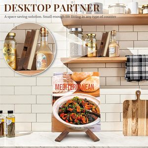 Supporto Professionale per Ricette in Legno Massello, Portatile, con Struttura a X, Supporto Universale per Tablet, per Chef Professionisti e Forniture da Cucina - Product Image 6