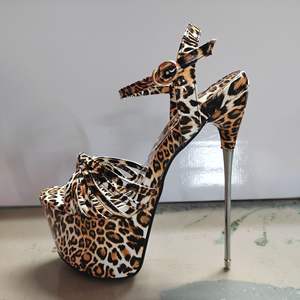 Zapatos de tacón ultraaltos de 30 cm para mujer, plataforma alta, talla personalizada 50, altura del tacón 22 cm, tacones de boca de pez para pole dance. - Product Image 4