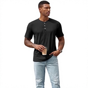 Men <b>Henley</b> T Shirt <b>Short</b> <b>Sleeve</b> O Neck Knitted Casual Tee Solid Color Regular Fit Daily Wear - Product Image 4
