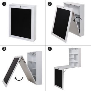 Modern Home Hanging <strong>Foldable</strong> <strong>Wall</strong> Mounting Table <strong>Desk</strong>, Wooden <strong>Foldable</strong> Folding Table with Blackboard - Product Image 6