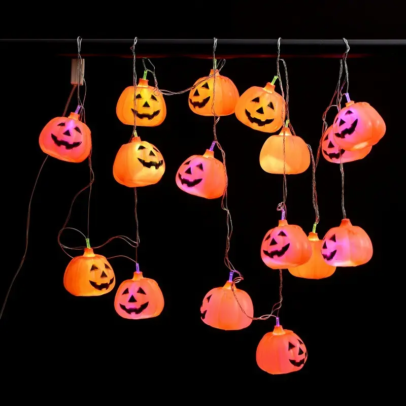 Decorazione della lanterna della zucca di Halloween Halloween ghost festival incandescente zucca Ghost head string lights spot bar decoration