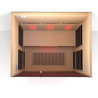 Salle de sauna intérieur moderne à spectre complet en bois de pruche à infrarouge lointain pour 2 personnes avec tube chauffant en céramique Salles de sauna