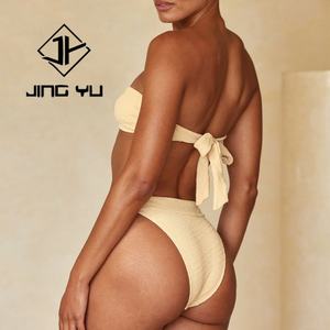 2025 New Style Beachwear High Quality <b>Gold</b> Ring Metal Accessories Swimwear OEM Customized Polyamide Bathing <b>Suits</b> - Product Image 3