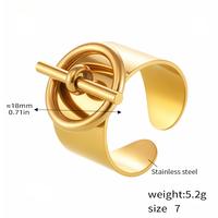 Neues Design Massiver Silberfarbener Breiter Stahlring Paarschmuck Wasserdichter Edelstahl 18k Vergoldet OT-Verschluss Form Offener Ring