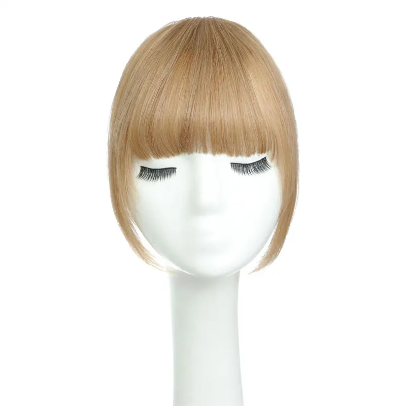 Hair Neat Bangs Clip in Thick Air Bangs Extension Hairpiece 100% Human Hair Natural Fake Bang Hair Piece