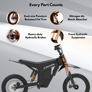 Nueva Motocicleta Eléctrica Deportiva Todoterreno de 48V 2000W para Niños, <span class=keywords><strong>Ruedas</strong></span> de 12''/14'', 1 Velocidad, Motor sin Escobillas de Aleación de Aluminio y Litio - Product Image 4
