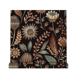 Creation Of Time And Space Bohemian Flower Wall Stickers Self-Adhesive Removable Rectangle For Bedroom TV Background - Product Image 2