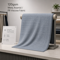 Tissu Aramide Ignifuge pour Protection Chimique des Pompiers, Largeur 150cm, 120gsm, 50% Meta-Aramide + 50% Viscose Ignifuge